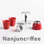 red bialetti mini express 2 cup