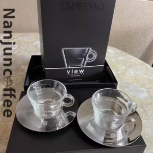 2 view espresso Nespresso cups & 2 saucers